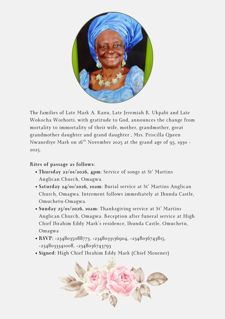 Matriarch of the Mark Family Passes at 95, Burial Rites Announced